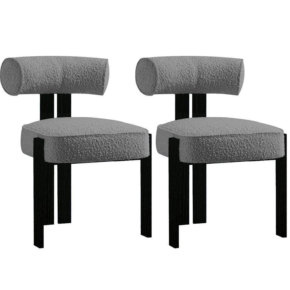 GarveeMore Stuhl Esszimmerstühle Runde Boucle Stühle Polsterstuhl mit Holzg günstig online kaufen