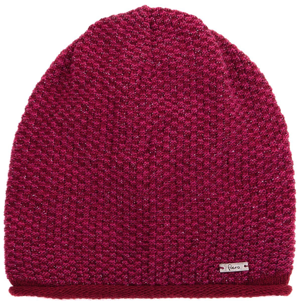 Mütze gefüttert Beanie Strickmütze Wintermütze dunkelrot Damen Haube Faera Damenmütze Strickmütze