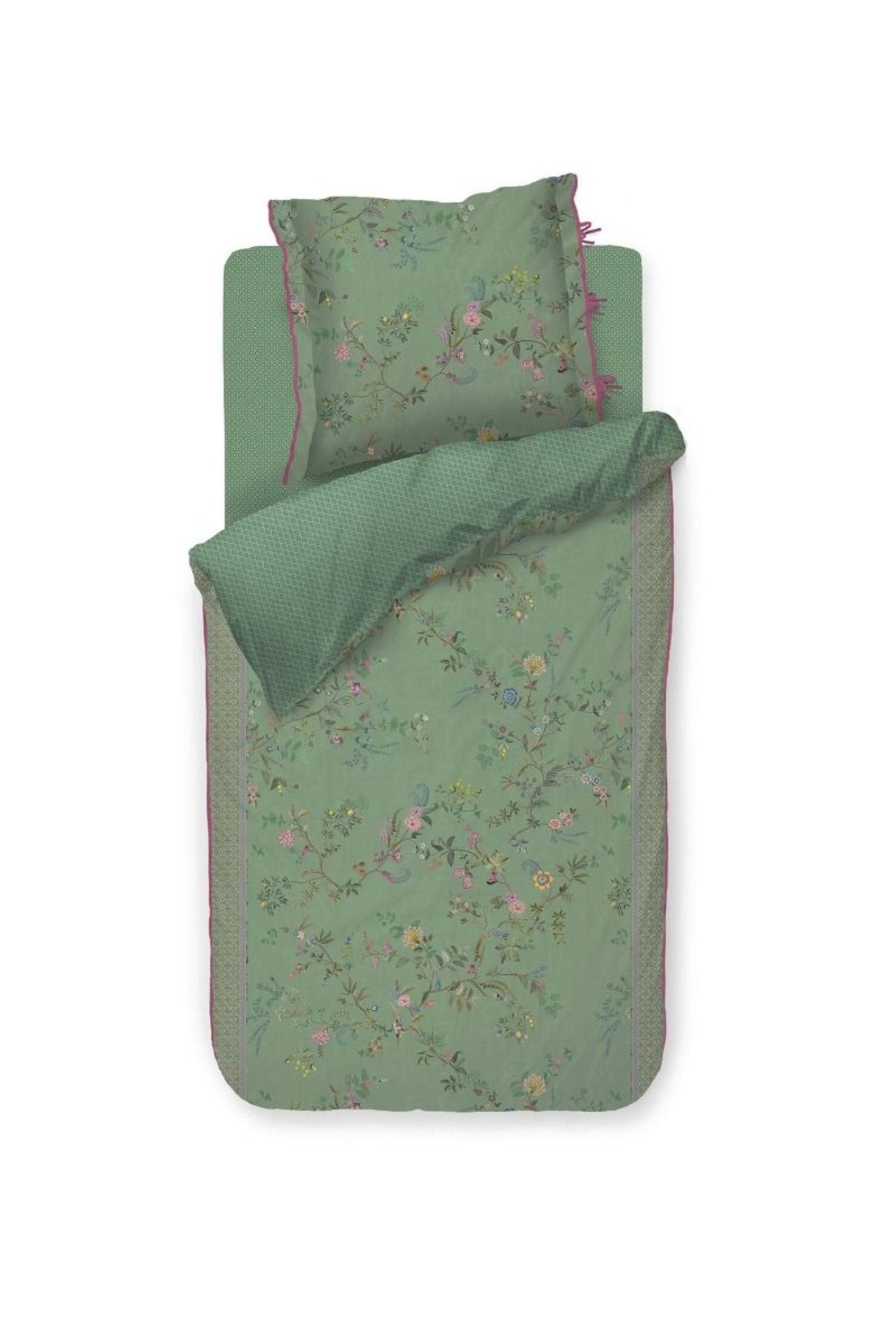 PiP Studio Bettwäsche PIP Studio Perkal Bettwäsche 135x200 Bustani Green Bl günstig online kaufen