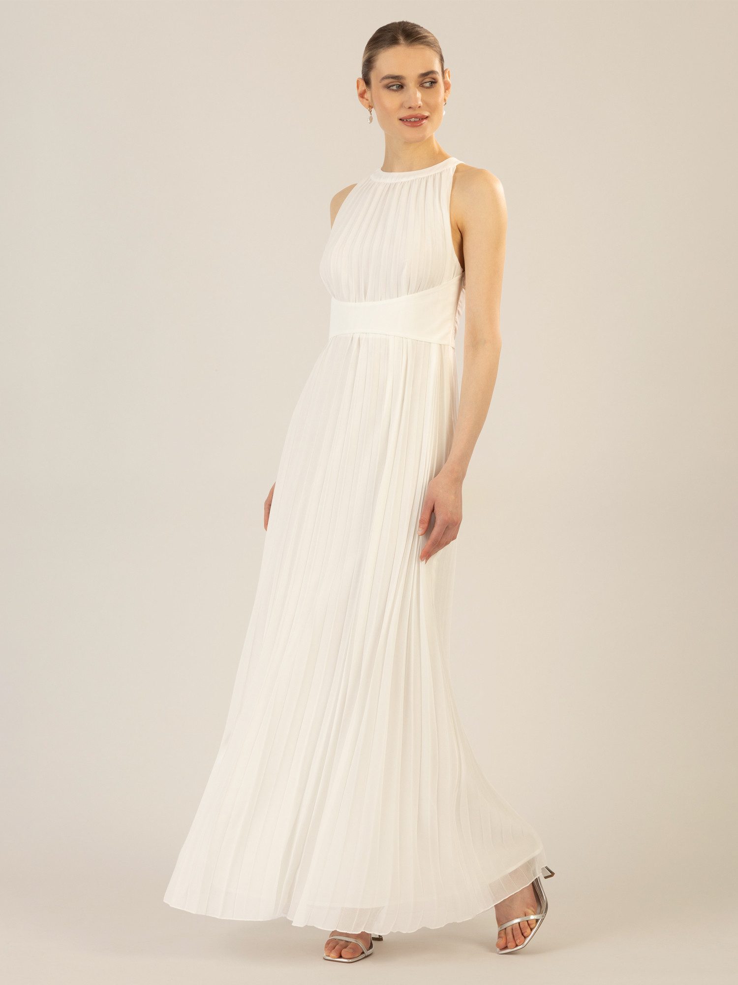 Apart Chiffonkleid aus leicht körnigem, plissiertem Chiffon. günstig online kaufen