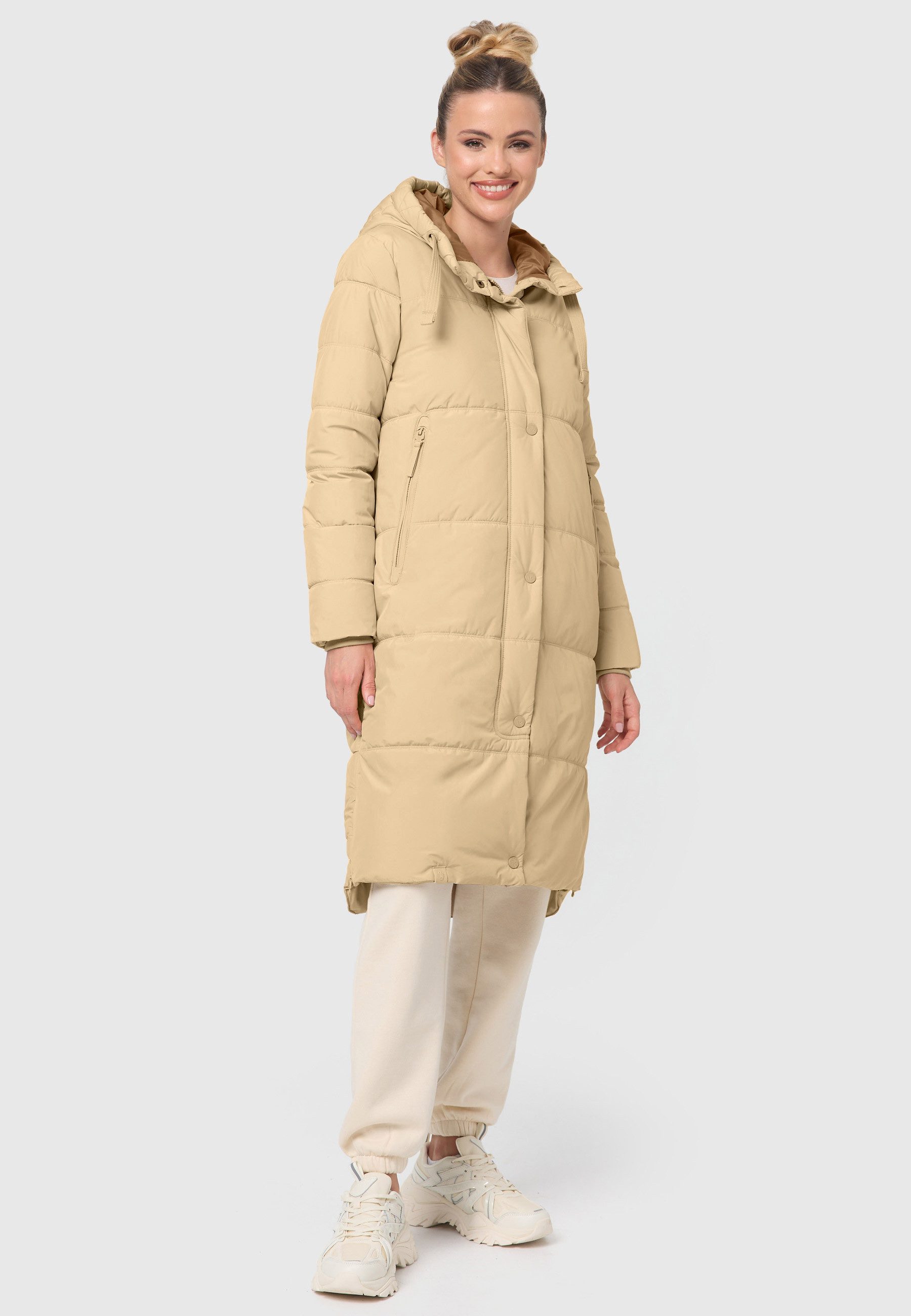 Marikoo Winterjacke Soranaa langer Winter Mantel mit Kapuze