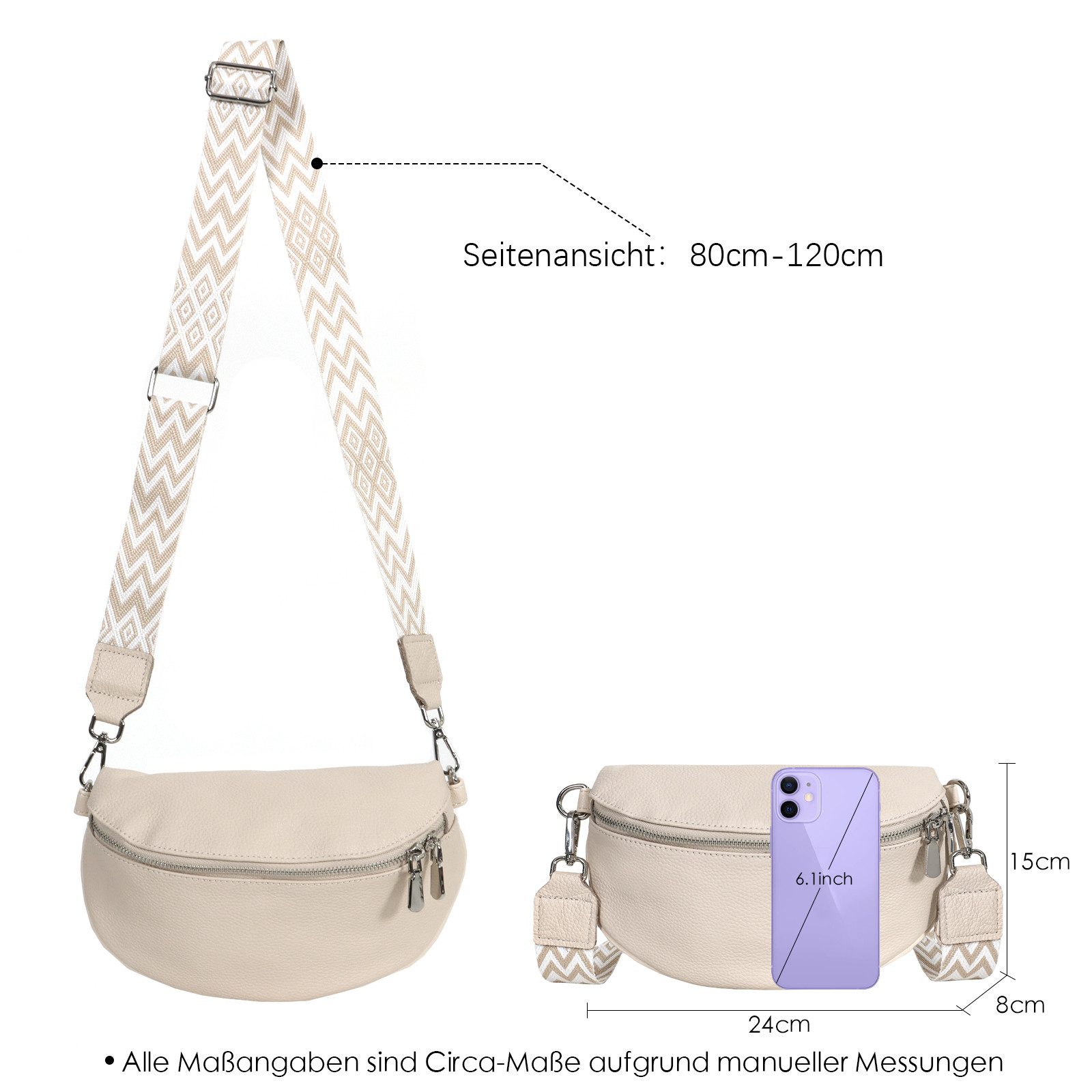 TAN.TOMI Schultertasche Umhängetasche Damen Klein Bauchtasche Damen Stylisch Crossbag, Bauchtasche,Umhängetasche, Echtleder