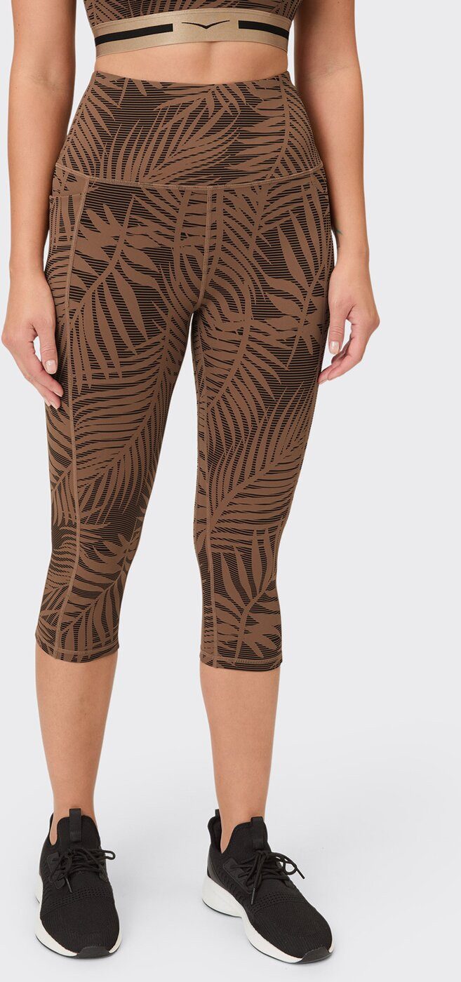 Venice Beach Trainingshose VB_Amelia 1117 Tights 3/4 AOP PALM NOUGAT