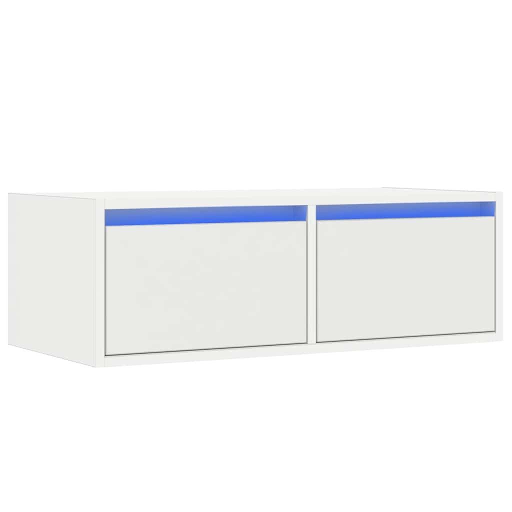 vidaXL TV-Schrank TV-Schrank mit LED-Leuchten Weiß 75x35,5x25 cm (1-St)