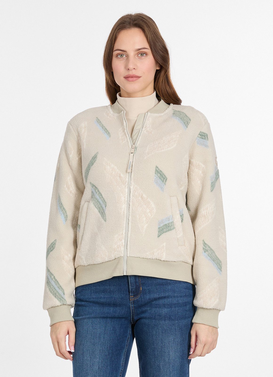 Ragwear Fleecejacke CAIRRO PRINT mit Reißverschluss, aus Kunstfaser und Fleece, Basic Passform