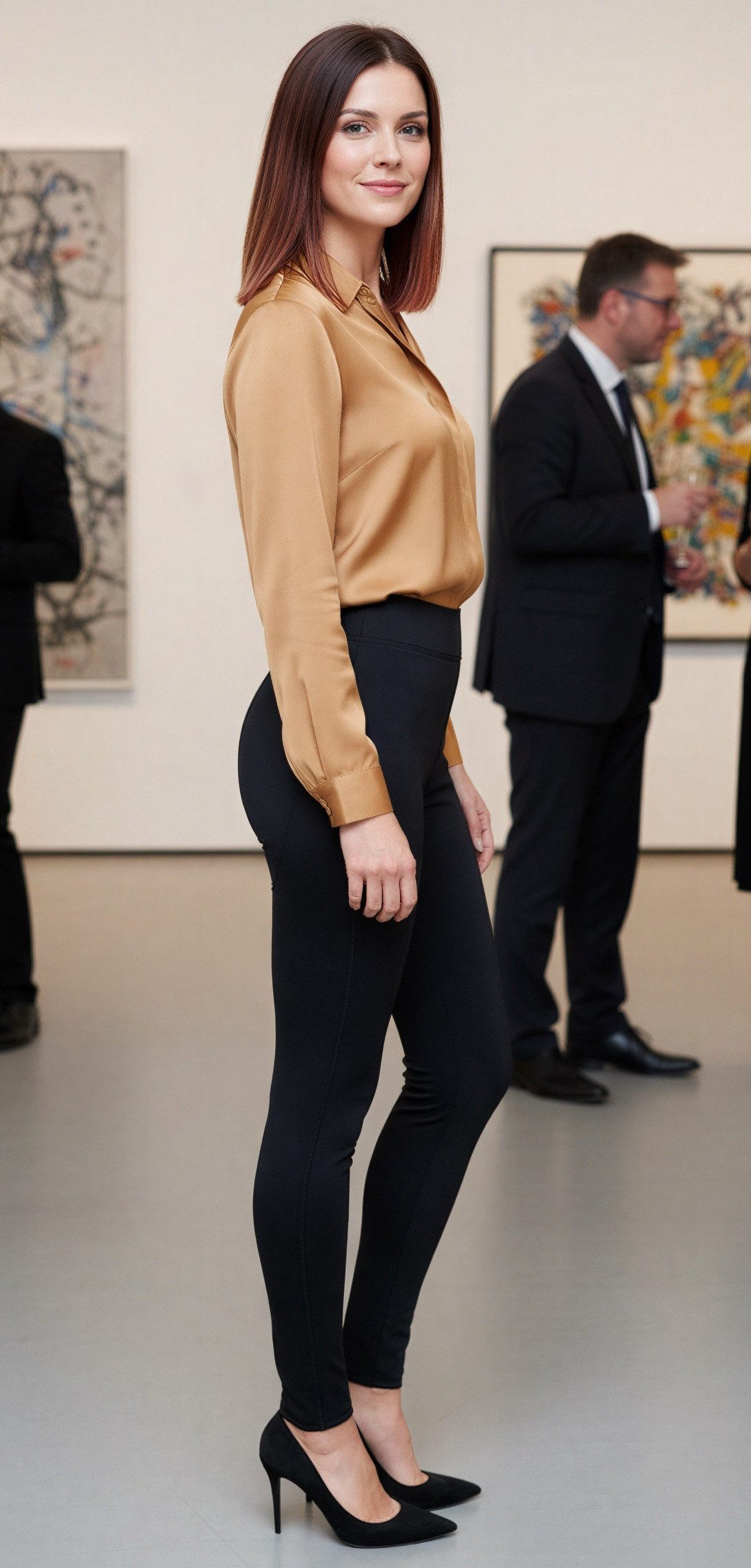 Bas Bleu Highwaist Leggings mit dekorativen Teilungsnähten