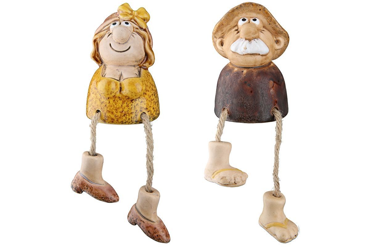 MF Comicfigur Kantensitzer Figuren Rüdiger & Hildegard aus Keramik (2 St)