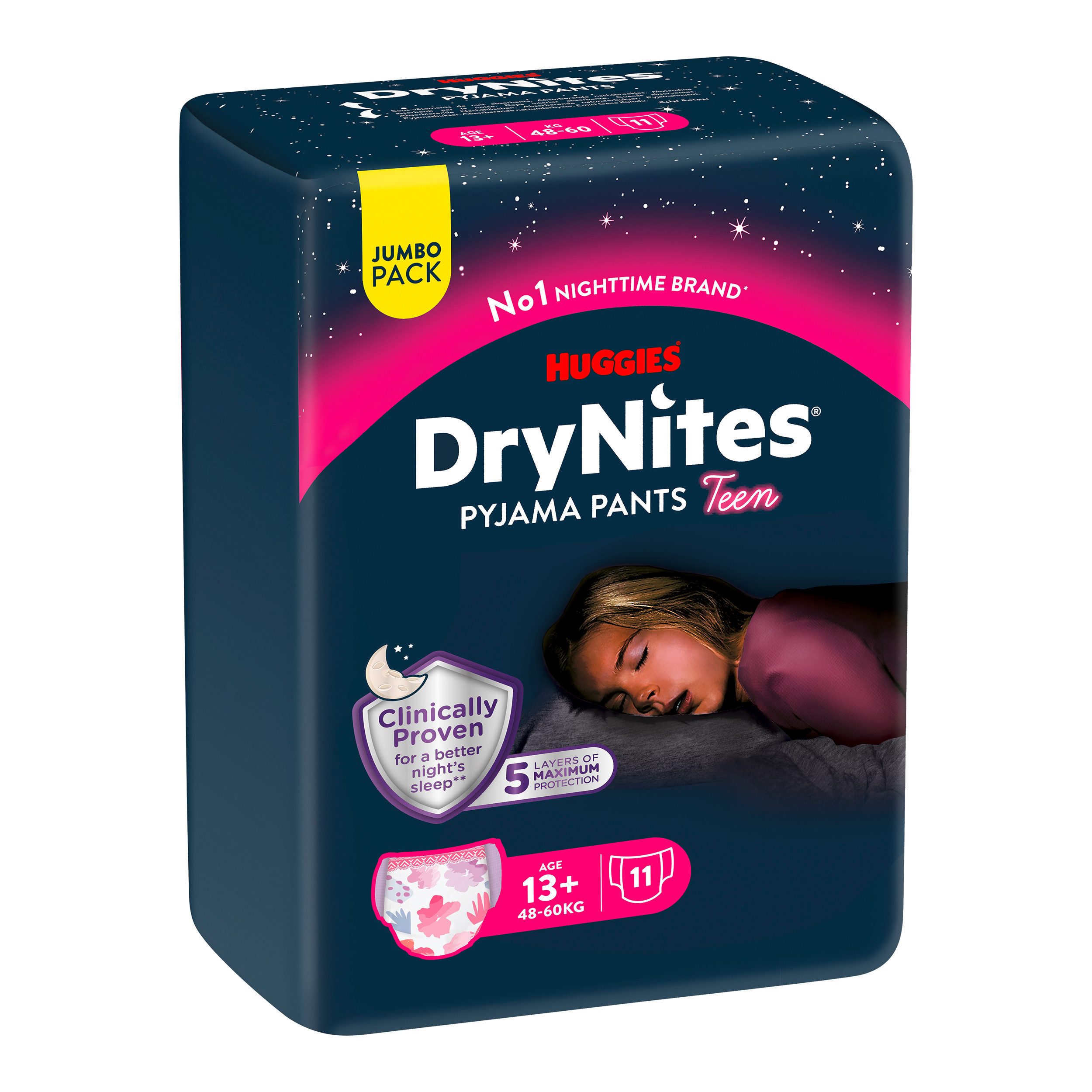 HUGGIES Windeln Nachtwindeln Mädchen ab 13 bis ca. 17 Jahre, 33 St.