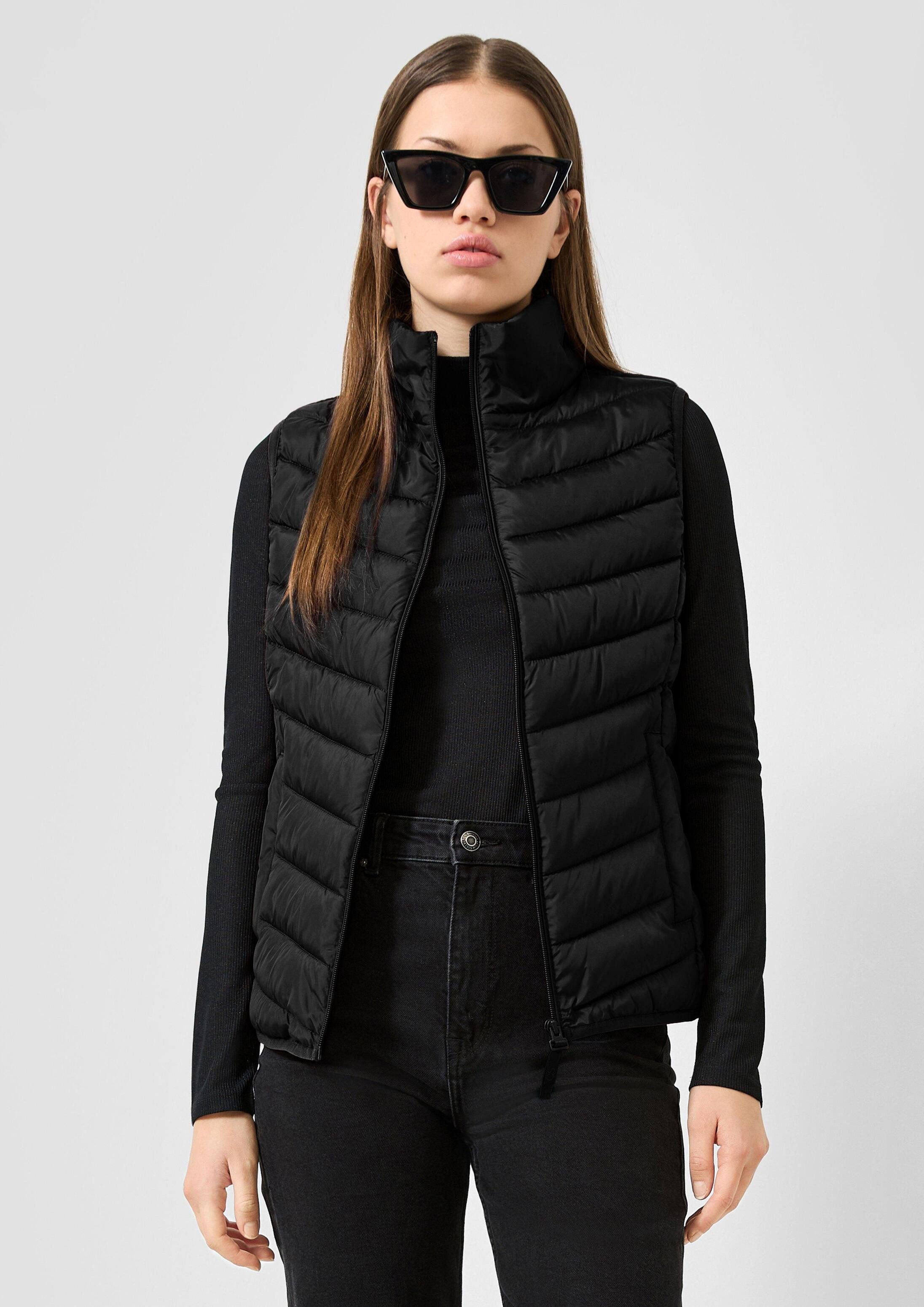 QS Outdoorjacke Outdoor-Weste Gesteppte Weste mit Stehkragen