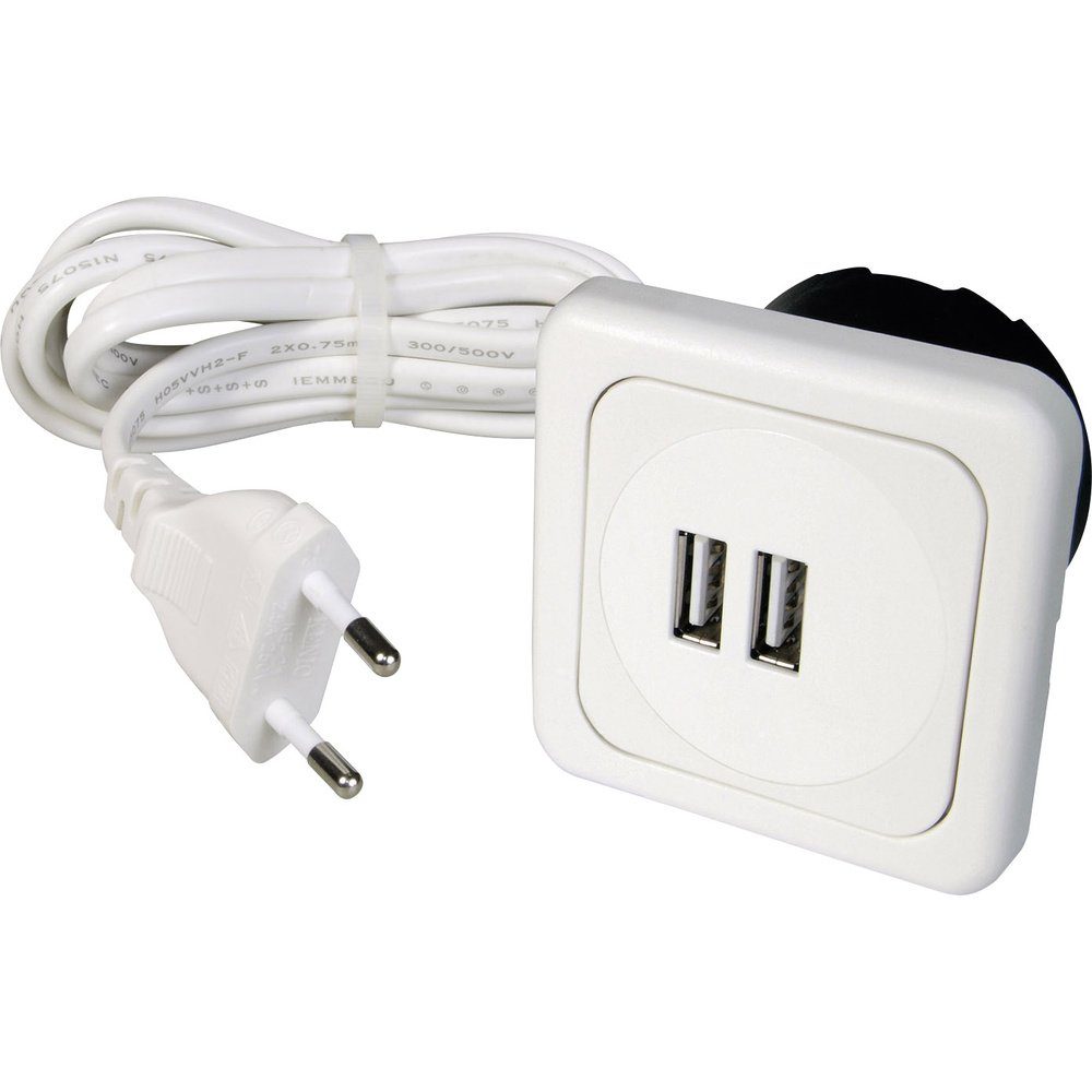 Steckdose interBär 9016-008.81 2fach USB-Ladesteckdose mit USB IP20 Weiß