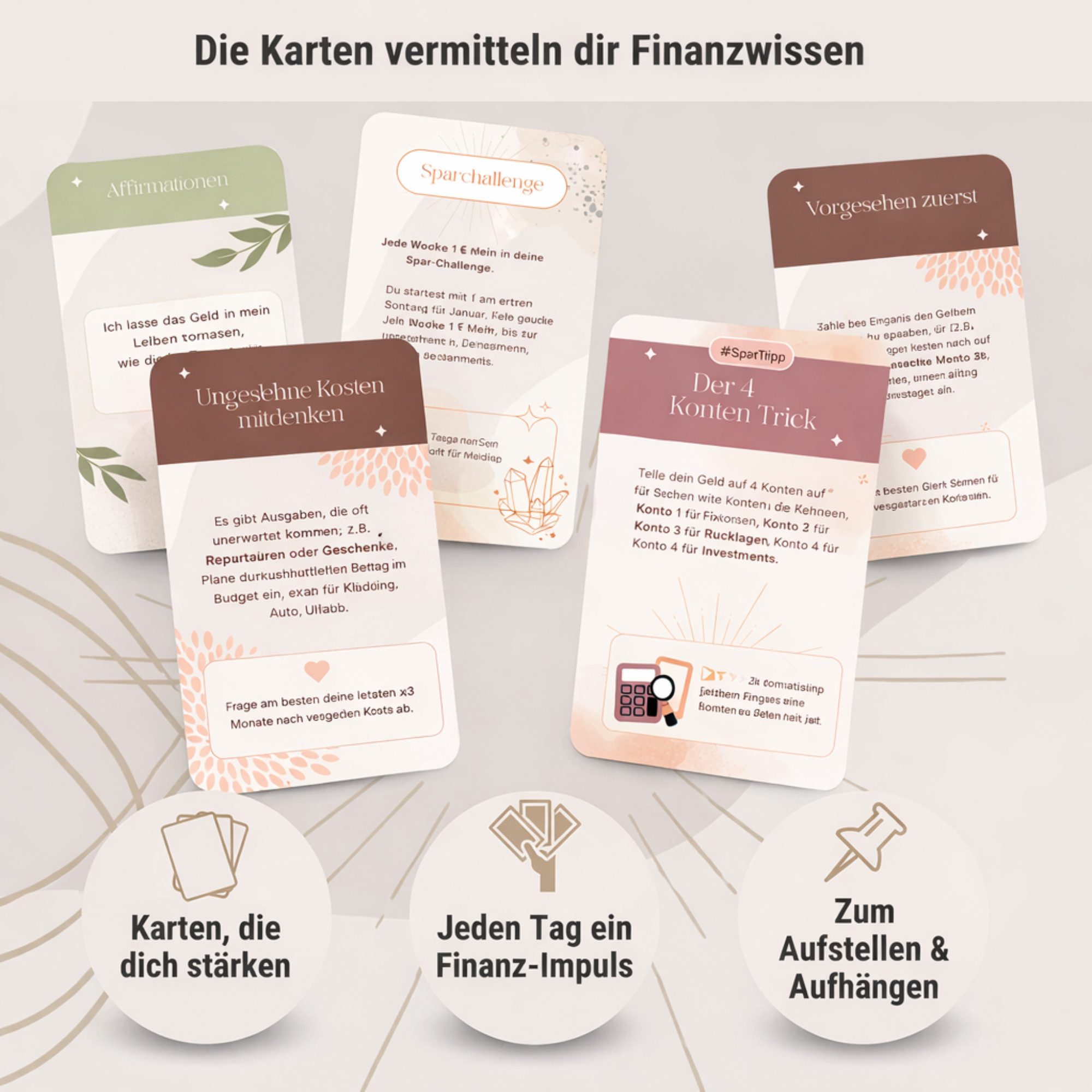 BeginnerBudget Grußkarten Finanzkarten Praktische Impulse für Geld, Sparen & Schuldenabbau