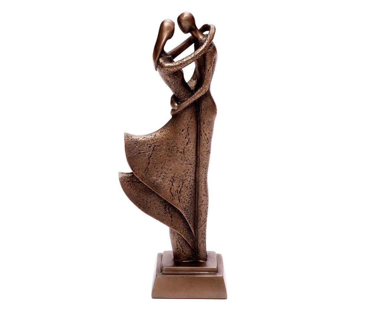 Brillibrum Dekofigur Figuren Verliebt aus Resin mit Bronzepulver Abstrakte Dekofigur Love Skulpturen Paar Büste | Dekofiguren