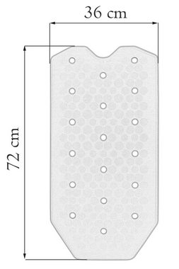 Badematte Sissi Lashuma, Höhe 5 mm, rutschhemmend, Kautschuk, rechteckig, Wanneneinlage Kautschuk, Antirutschmatte 72x36 cm