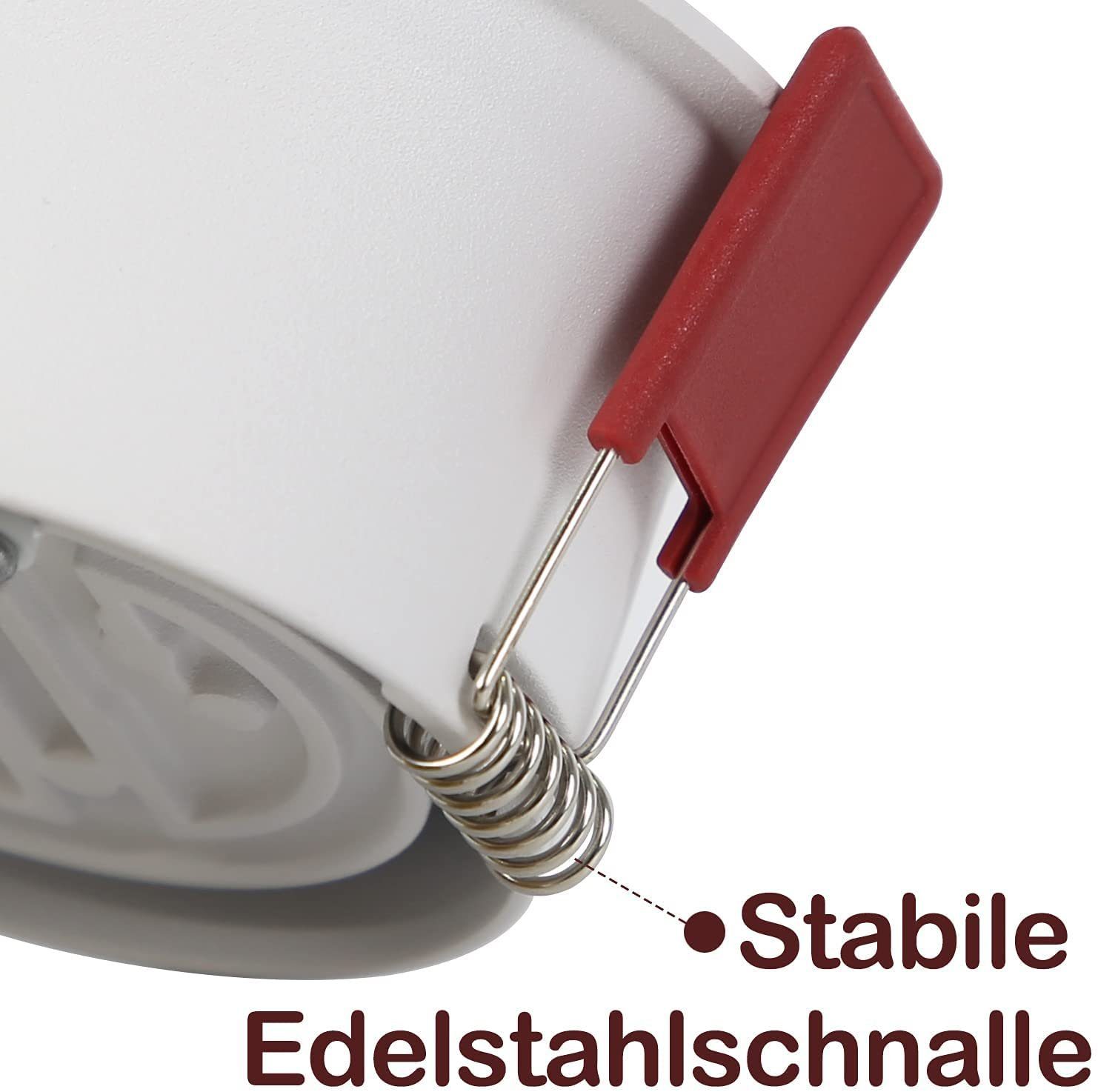 ZMH LED Neutralweiß fest Einbaustrahler Bad Spots 5W für Küche, IP44 Set 5er Einbauleuchten LED integriert