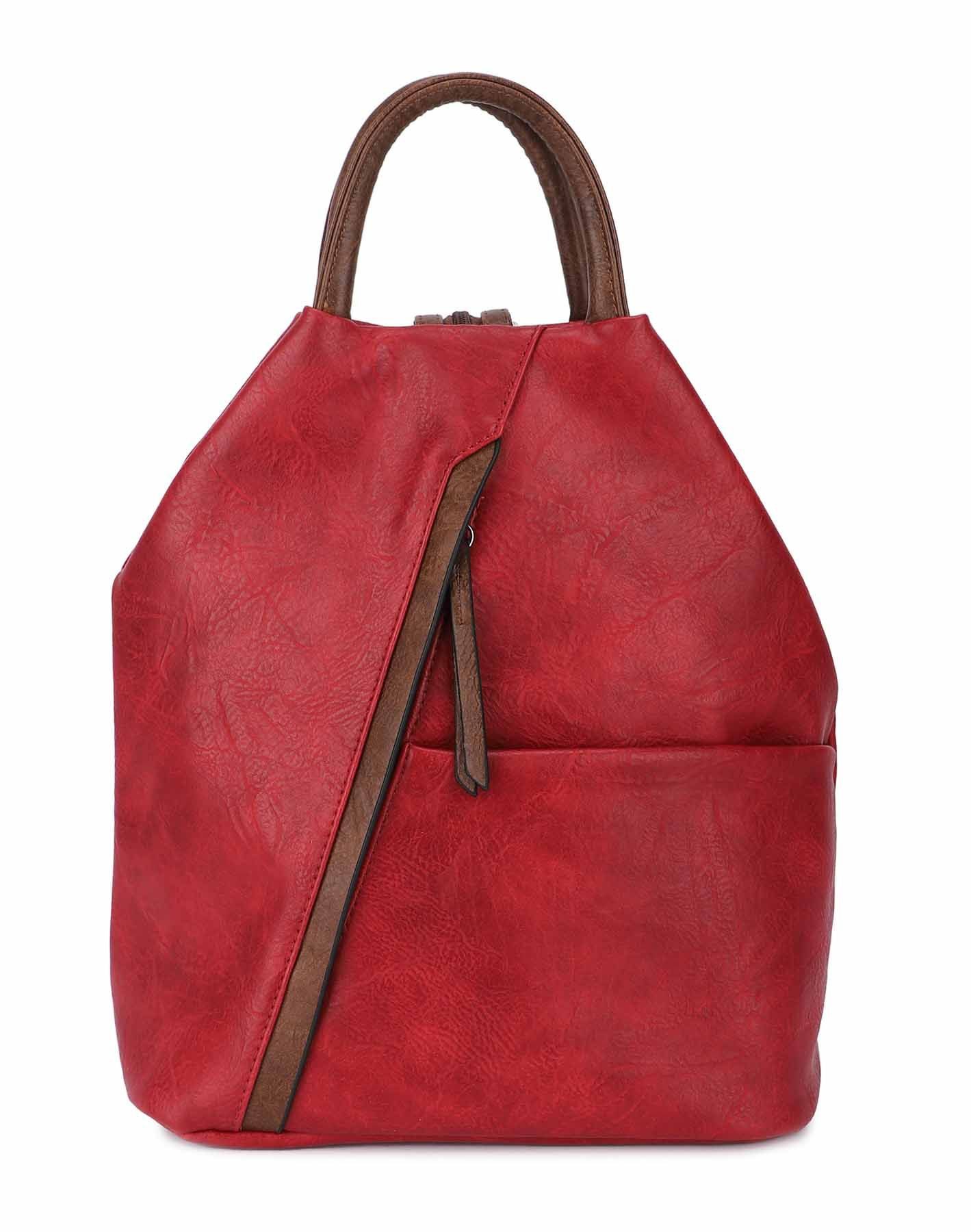 ITALYSHOP24 Rucksack Damen City- TagesRucksack Daypack Backpack Tasche Schultertasche Sport, Handtasche tragbar, Leder Optik viele Farben/Variationen, Schule Reise