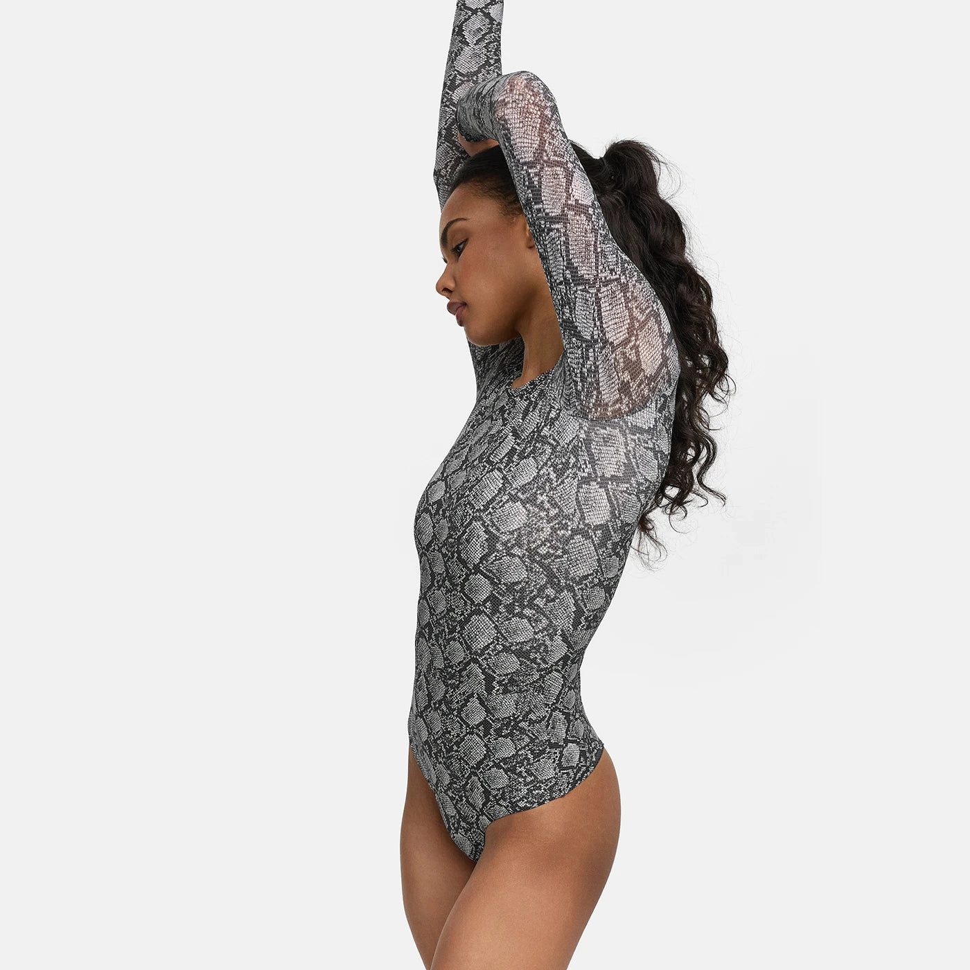 CREAMY Body Crew Neck Longsleeve Bodysuit-Snake-M (1-tlg)