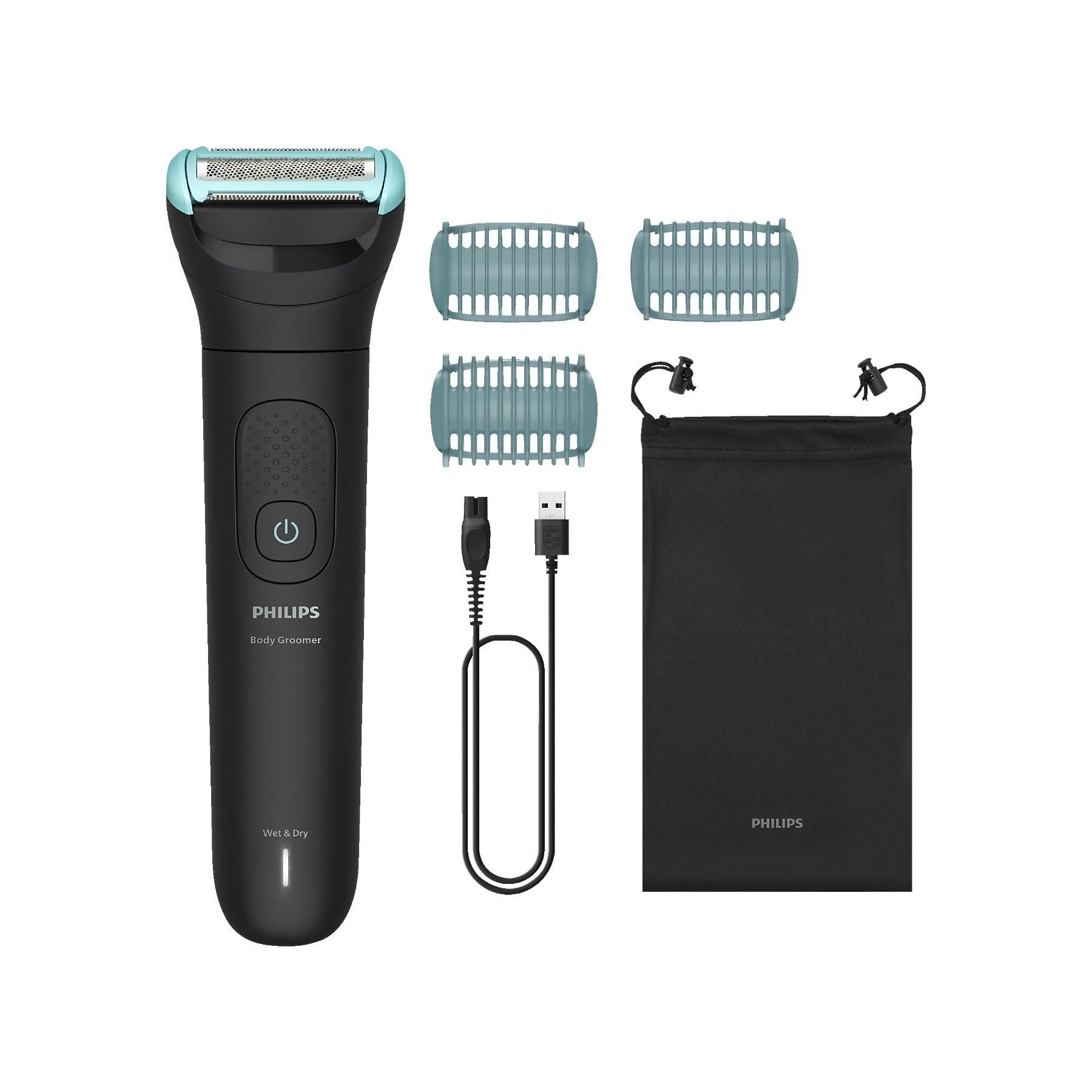 Philips Körperrasierer Body Groomer 5000 Intim Körper Body Nass & Trocken, bis zu 100 Minuten Akkulaufzeit
