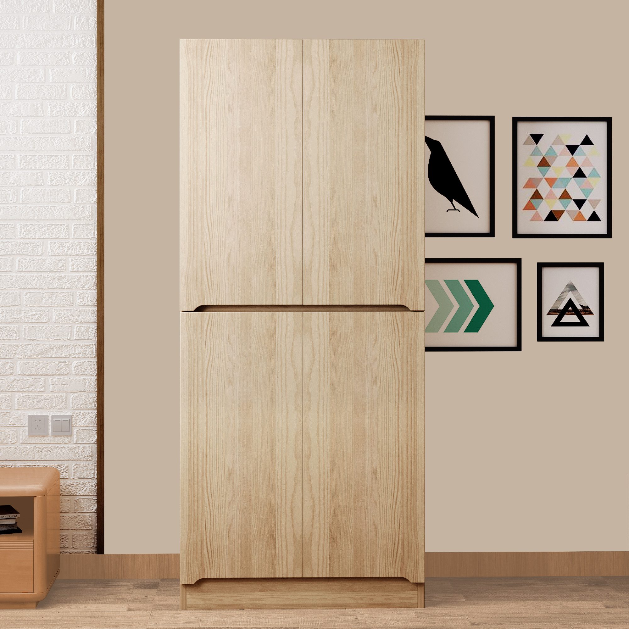 Flieks Kleiderschrank Kleiderschrank Doppeltür-Design 70×40×170cm mit Kleid günstig online kaufen