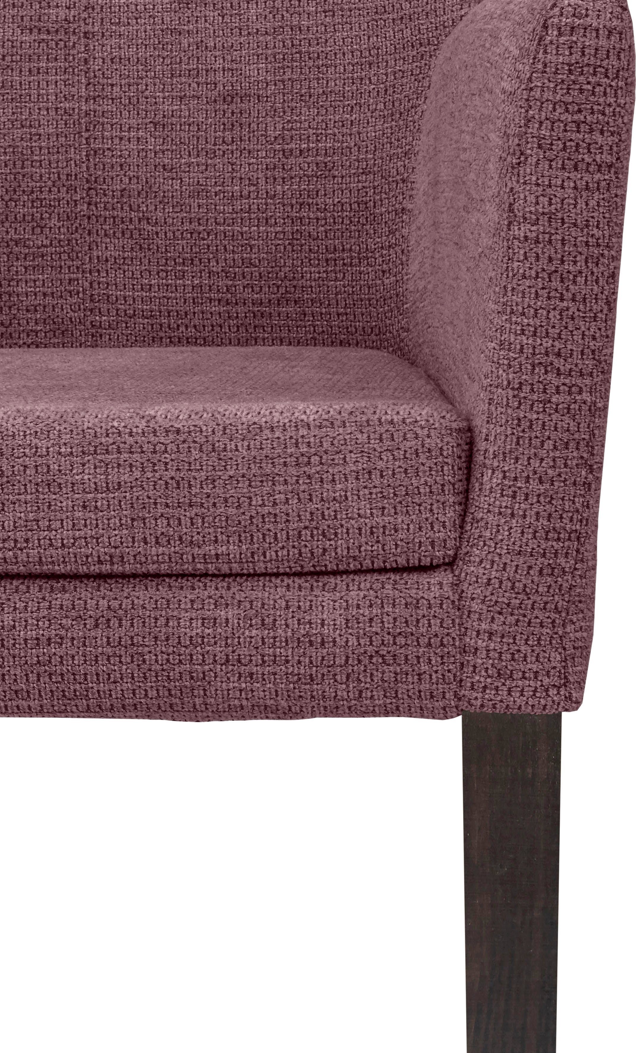 Home affaire massiver Buche, Armlehnstuhl Beine aus lackiert wengefarben Aspen