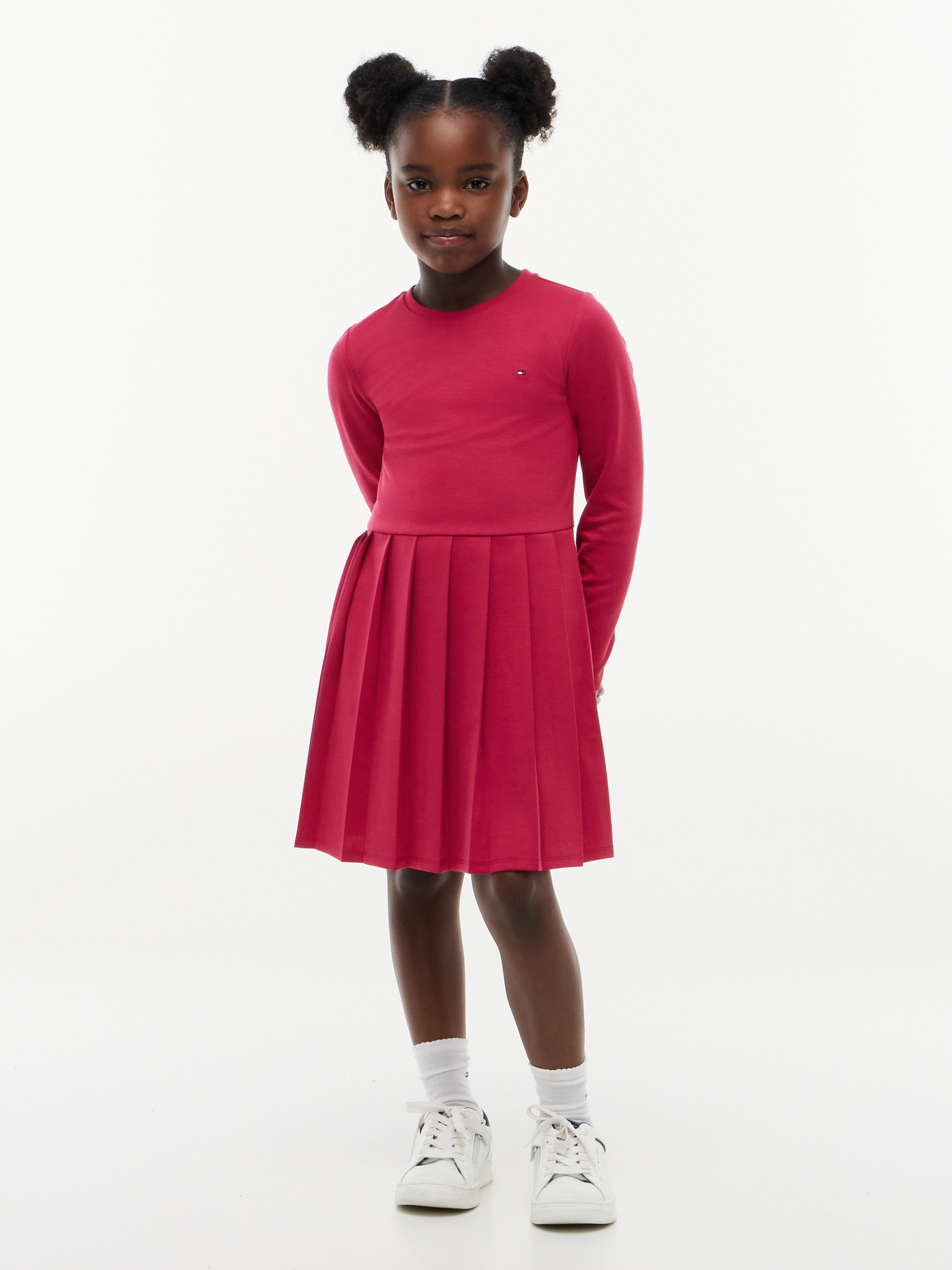Tommy Hilfiger Skaterkleid Rundhalsausschnitt, Regular Fit, Kinder bis 16 Jahre