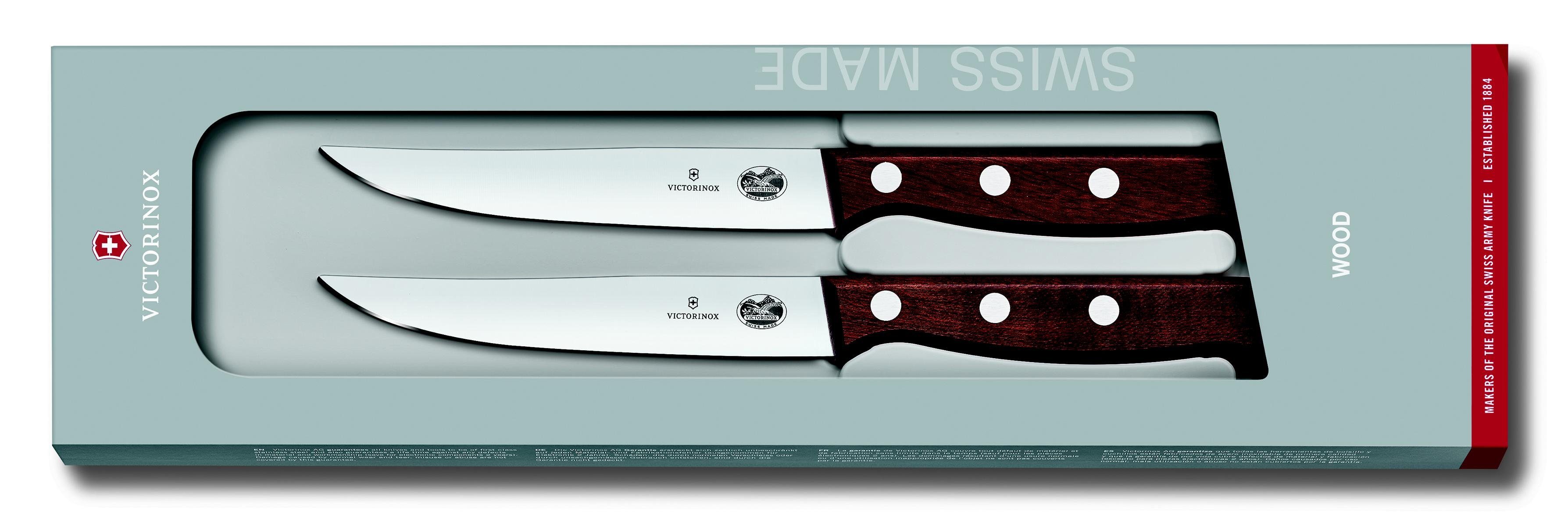 Victorinox Taschenmesser Steakmesser-Set, Ahornholz, mod ger Schliff,12 cm,2-teilig,Gesch