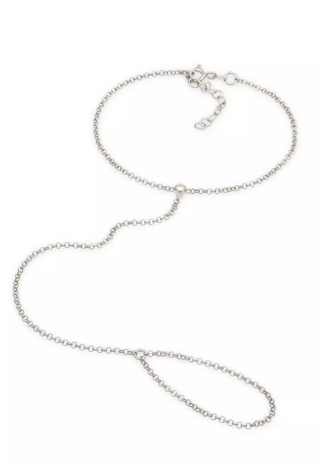Elli Armband Handkette Weiß 925 Silber, mit Kristallen von Swarovski® (kein Set, 1-tlg)
