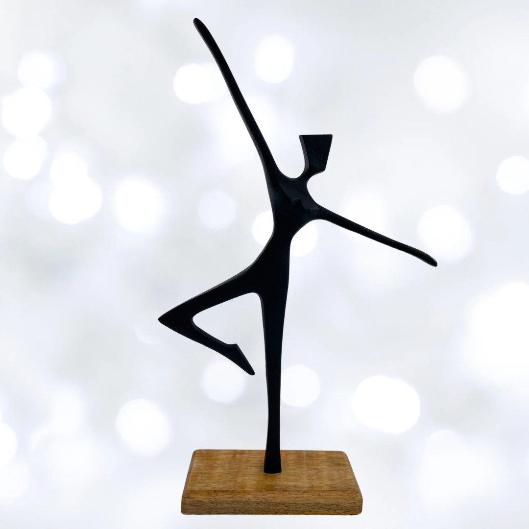Skulptur Tanzimpuls – Dynamische Skulptur in Schwarz Höhe 45.5cm