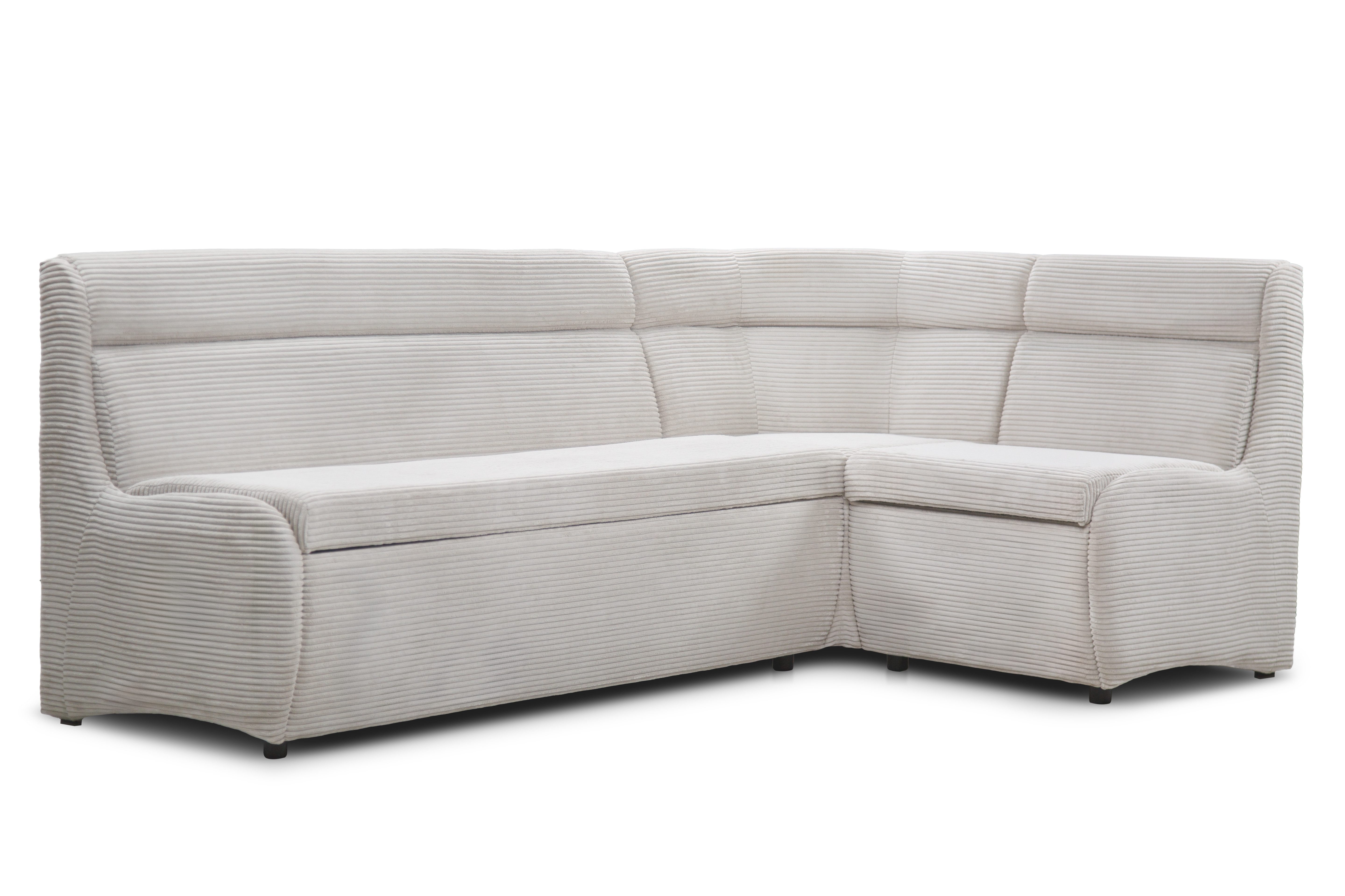 Rodnik Eckbank 215 x 132 cm mit Stauraum Vesta, Schenkel wechselbar, Premium-Polsterstoff