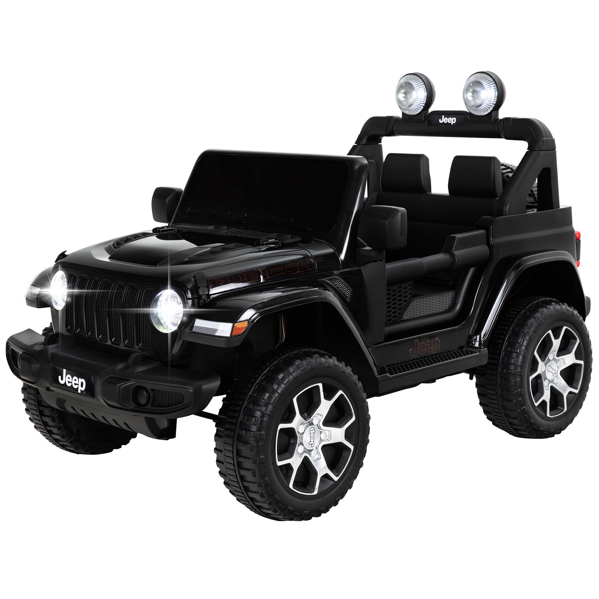 Actionbikes Motors Elektro-Kinderauto Wrangler Rubicon - Wrangler Elektroauto, Belastbarkeit 35 kg, (5-tlg), mit Fernbedienung - USB - Soft Start - Bremsautomatik - AUX