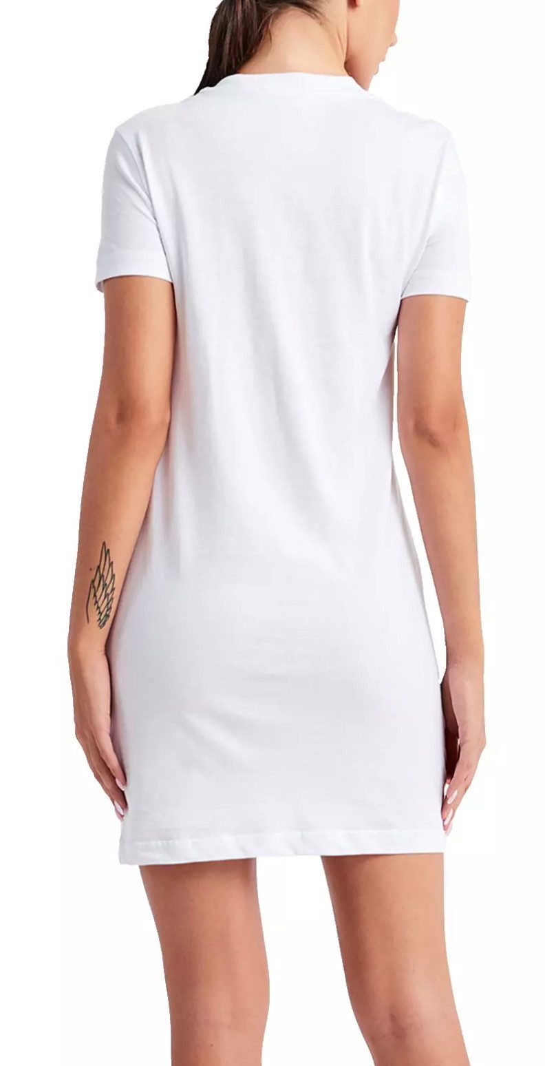 Versace Jeans Couture Shirtkleid Kleid V LOGO ShirtKleid Dress Minikleid PartyKleid Dress T-shirt V-Emblem-Logoprint - Kurzärmelig - Jersey-T-Shirt-Kleid