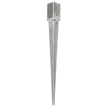 vidaXL Einschlagbodenhülse Erdspieße 6 Stk Silbern 8891 cm Verzinkter Stahl