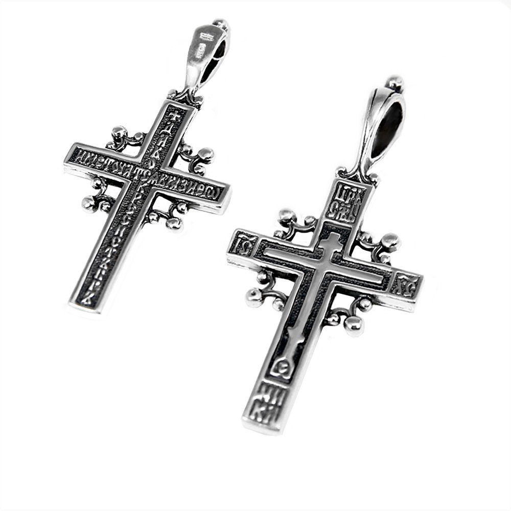 Kreuzanhänger Kettenanhänger Jesus Kreuz 925 Silber Orthodoxe An