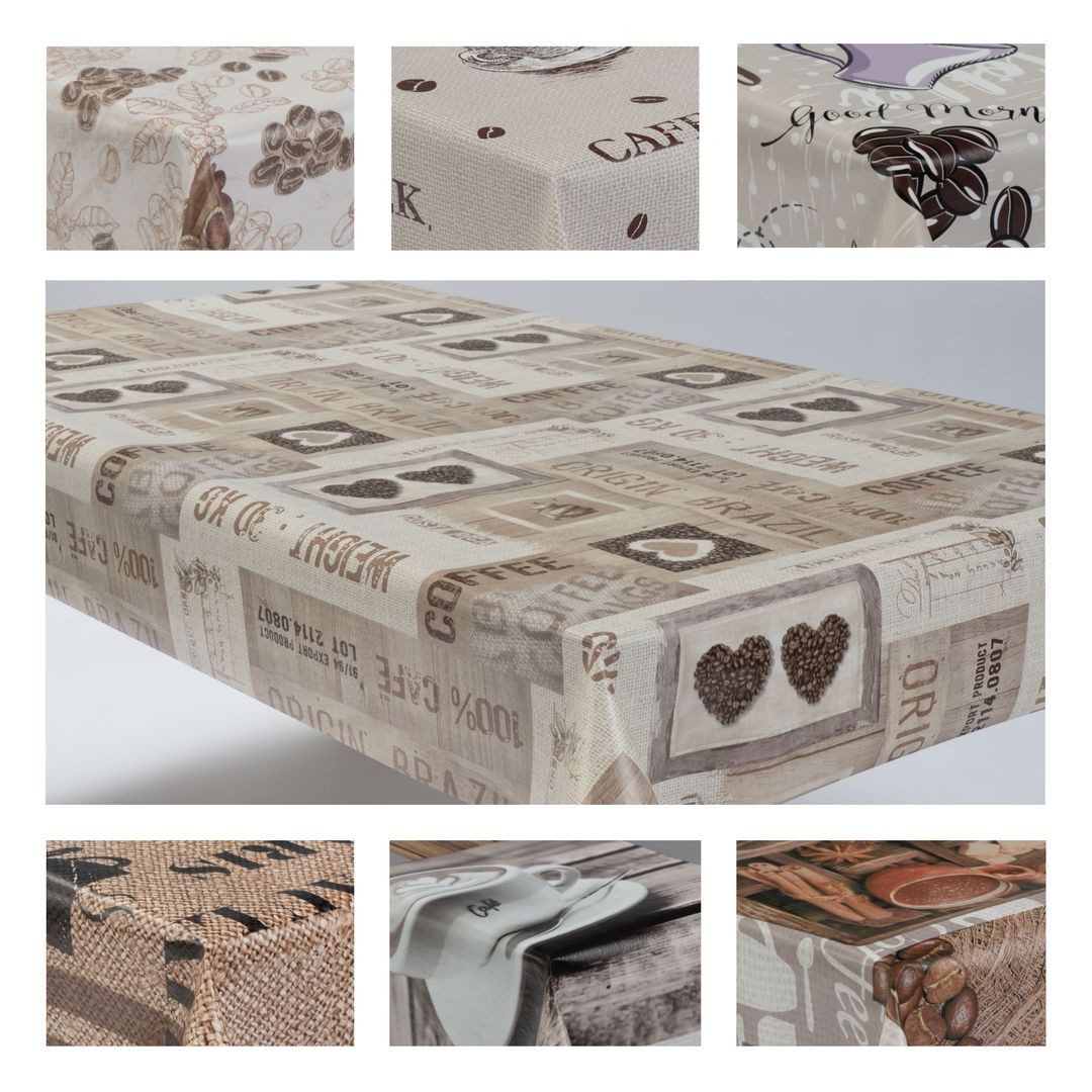 laro Tischdecke Wachstuchtischdecke Kaffee Zeit PVC Eckig