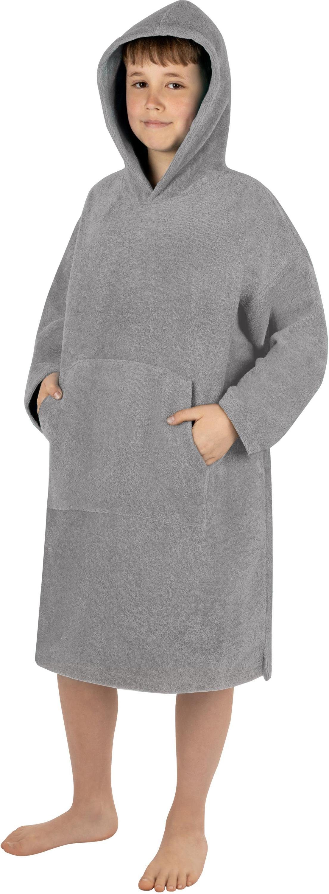 normani Badeponcho Kinder langarm Poncho (10-13 Jahre) Pichilemu, Baumwolle, Kapuze, Schlupf, Kinderponcho mit trocknender Baumwoll-Innenseite