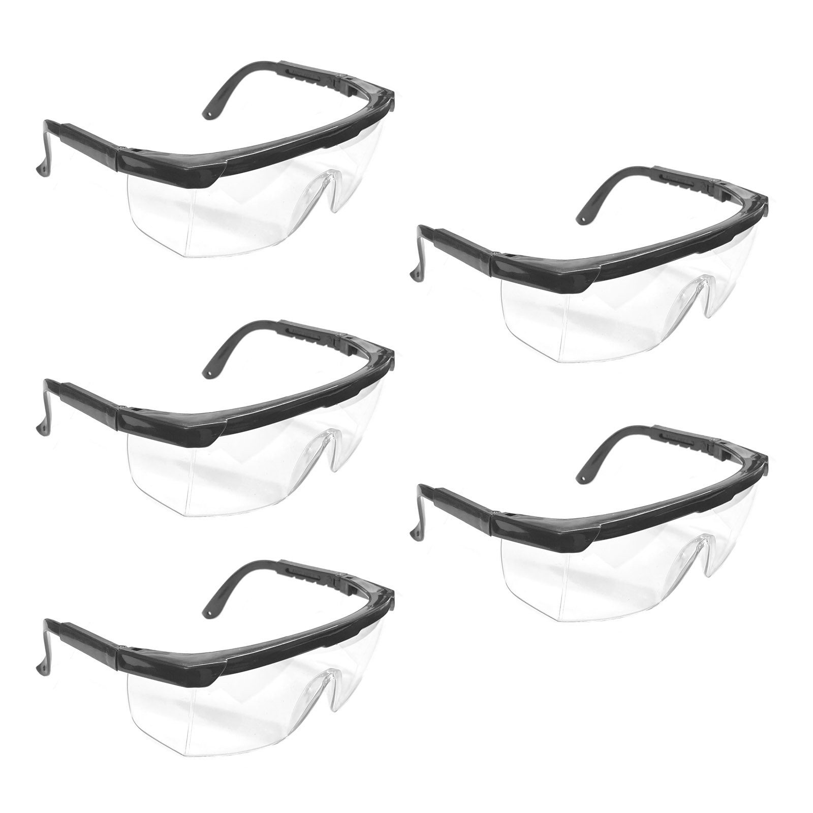 HAC24 Arbeitsschutzbrille Schutzbrille Augenschutz Sicherheitsbrille Arbeitsbrille, (Set, 5St), mit verstellbarem Bügel