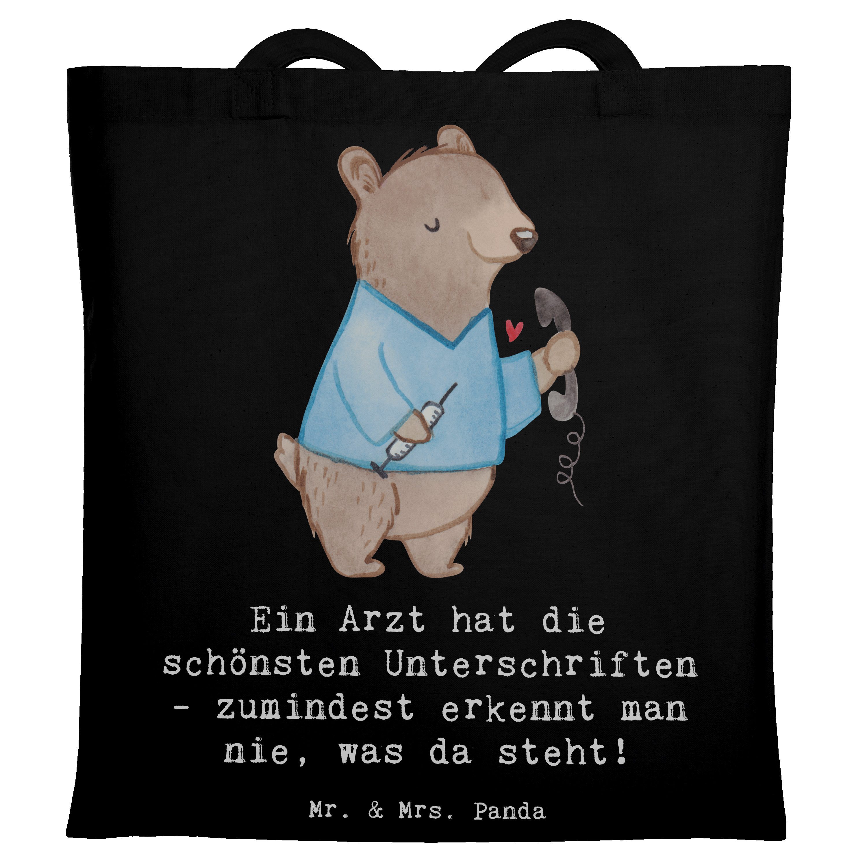 Tragetasche Arzt Unterschrift - Schwarz - Geschenk, witzig, Shopper, Medizin, Lap