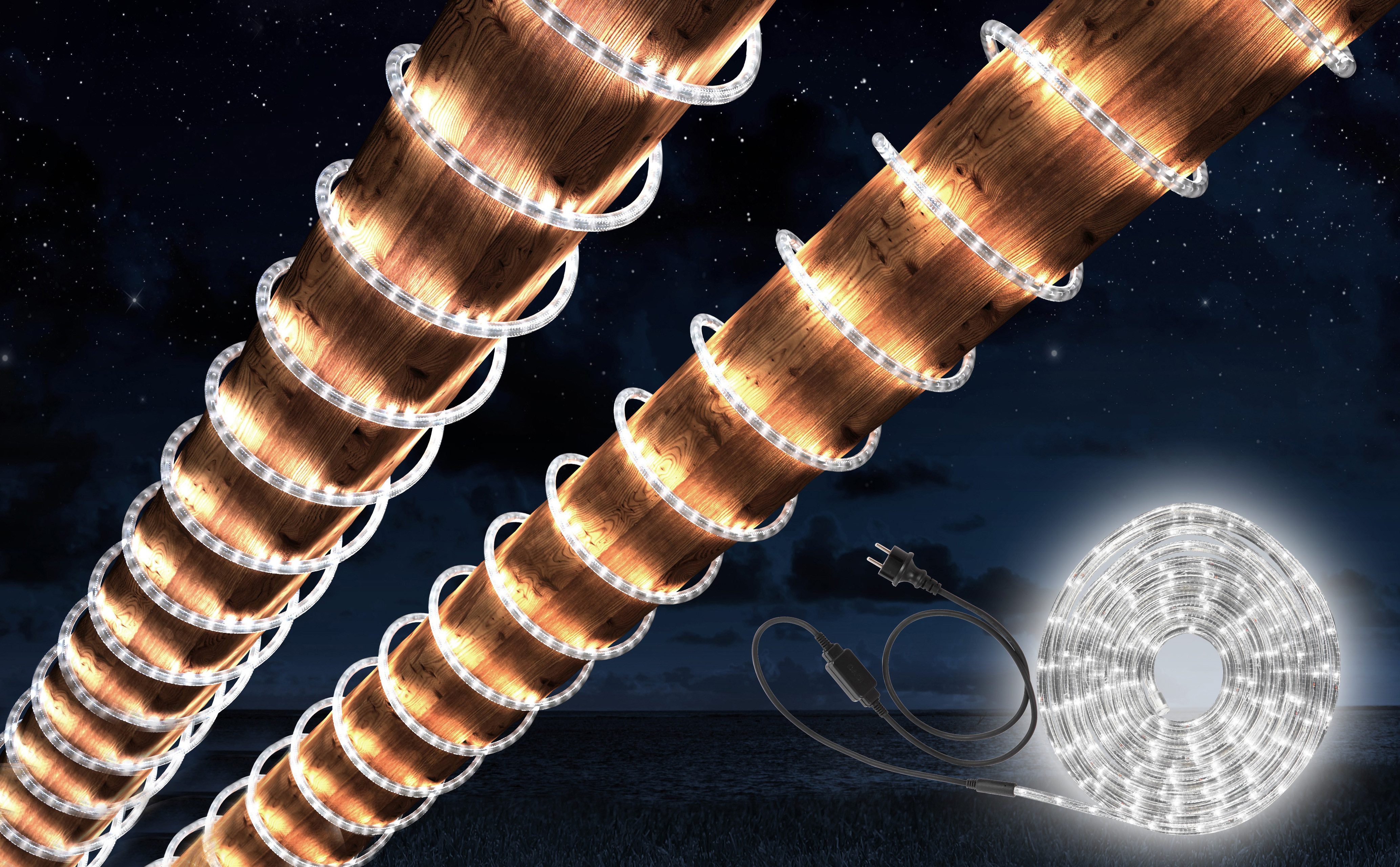 GLOBO LIGHTING LED-Lichterschlauch LIGHT TUBE, Lichtschlauch/IP44/Stecker/Zuleitungskabel 150 cm