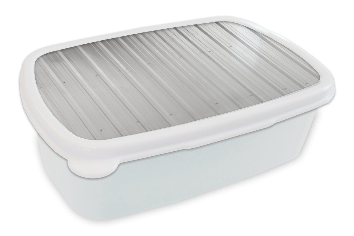 MuchoWow Lunchbox Wellbleche - Mädchen Metall und Brotbox (2-tlg), für grau, - Brotdose, Erwachsene, Kunststoff, und Kinder für weiß Jungs