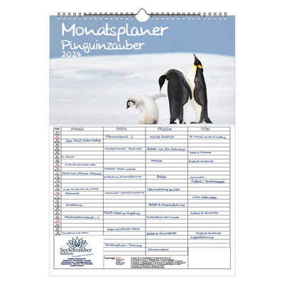 Seelenzauber Wandkalender Pinguinzauber Wandplaner Familienplaner 4 Spaltenplaner A3 Kalender