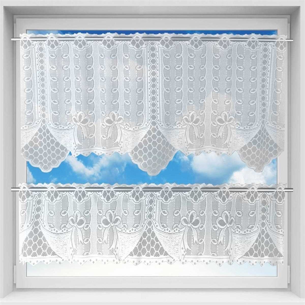 Arsvita Vorhang Mona (1 St), Stangendurchzug, halbtransparent, 2 teiliges Bistrogardinen-Set in Spitzenoptik