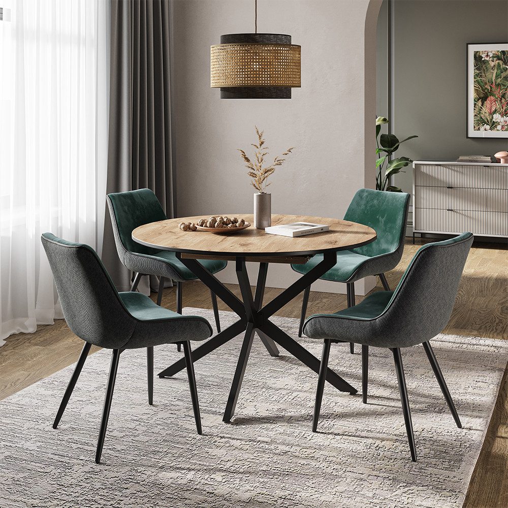 Vicco Esszimmerstuhl Eleganza, Grün, 4er Set günstig online kaufen