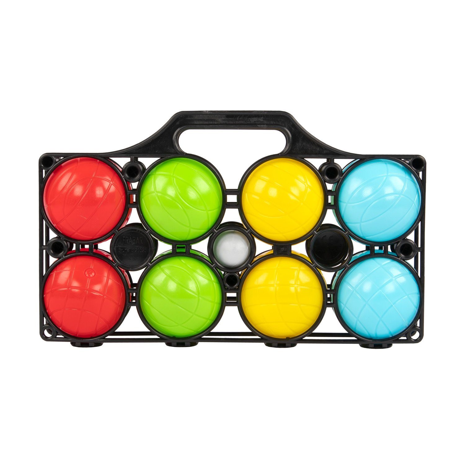 Idena Spiel Idena 40409 - Boccia Spiel mit 8 farbigen Kugeln, Zielkugel und Tragek