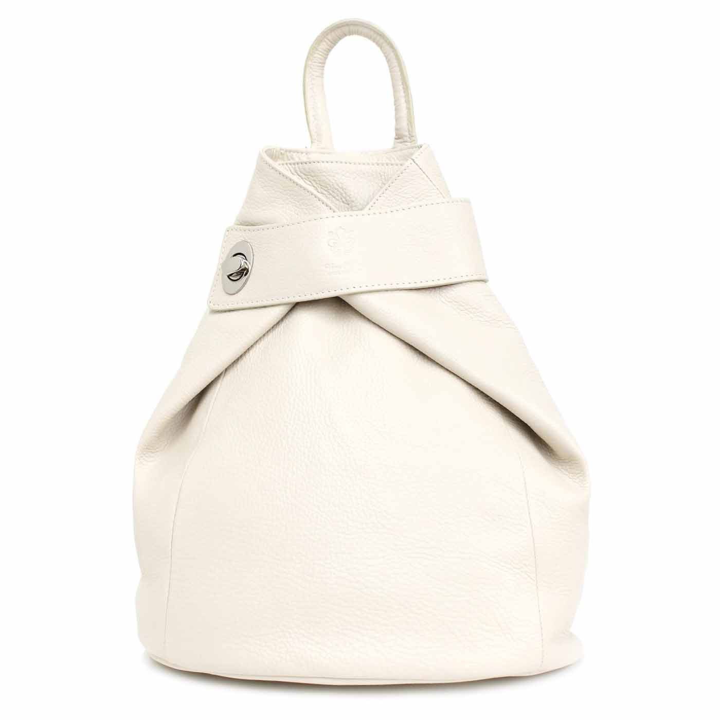 ITALYSHOP24 Rucksack Made in Italy Damen Leder Schultertasche Daypack Freizeitrucksack, Handgepäck