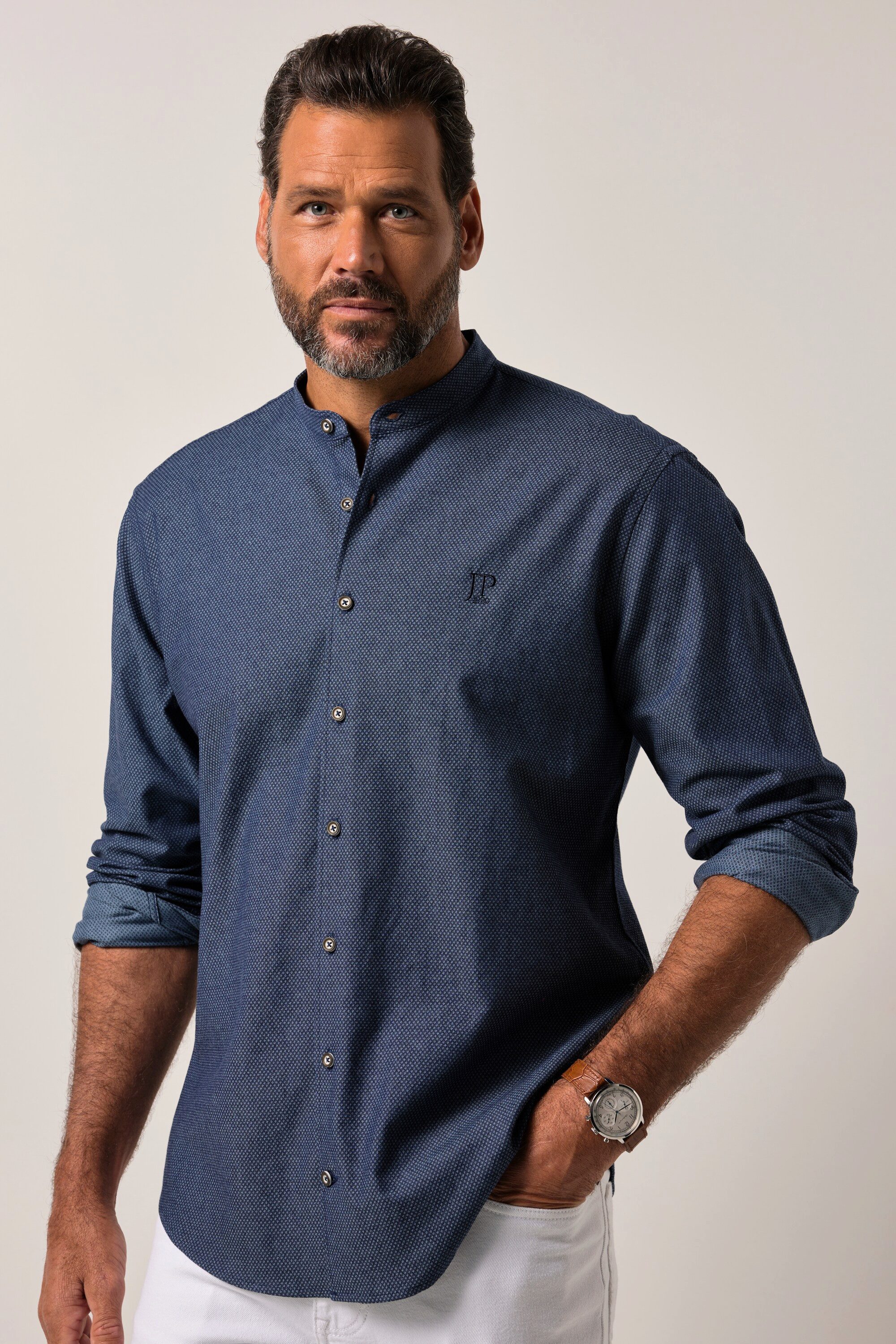 JP1880 Businesshemd JP1880 Hemd Tracht Langarm Stehkragen Modern Fit günstig online kaufen