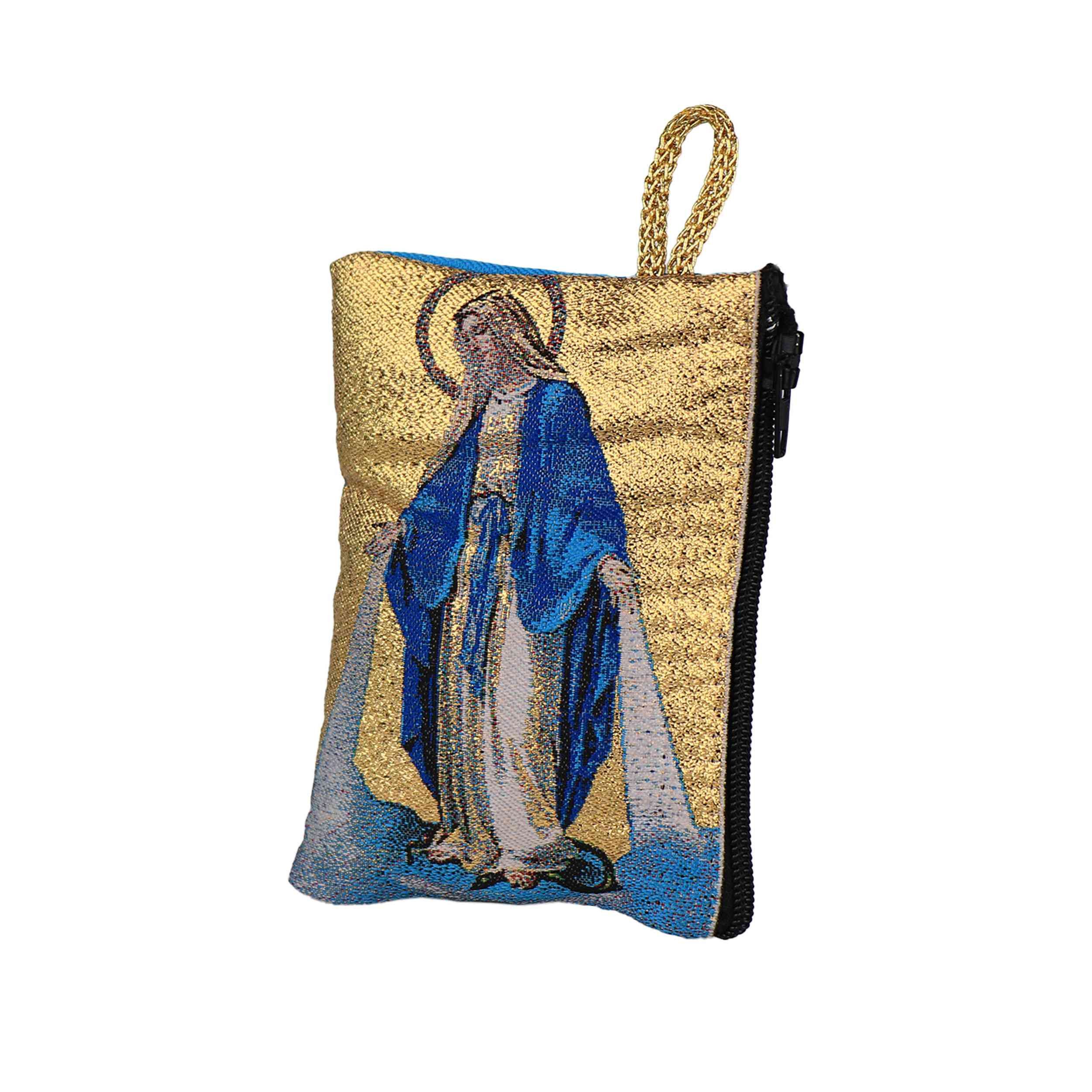 NKlaus Bild Rosenkranz Tasche Letztes Abendmahl – 7x10cm gold mit Zipper, Religion