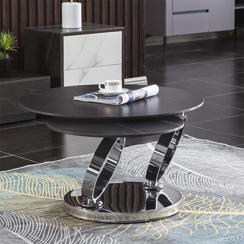 Wohnzimmer JVmoebel Luxus Tische Design Schwarz Couch Couchtisch, Rund Couchtisch Beistell Tisch