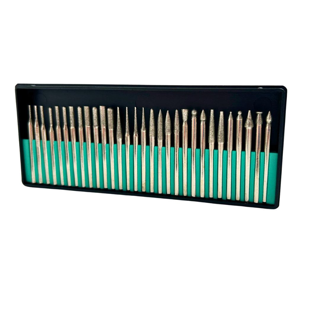 RACEL Schleifstift 30tlg Diamant Schleifstifte Fräser Set Dremel Glas Keramik Stahl, Set, 30-St., Set, 30-teilig, diamantbeschichtet
