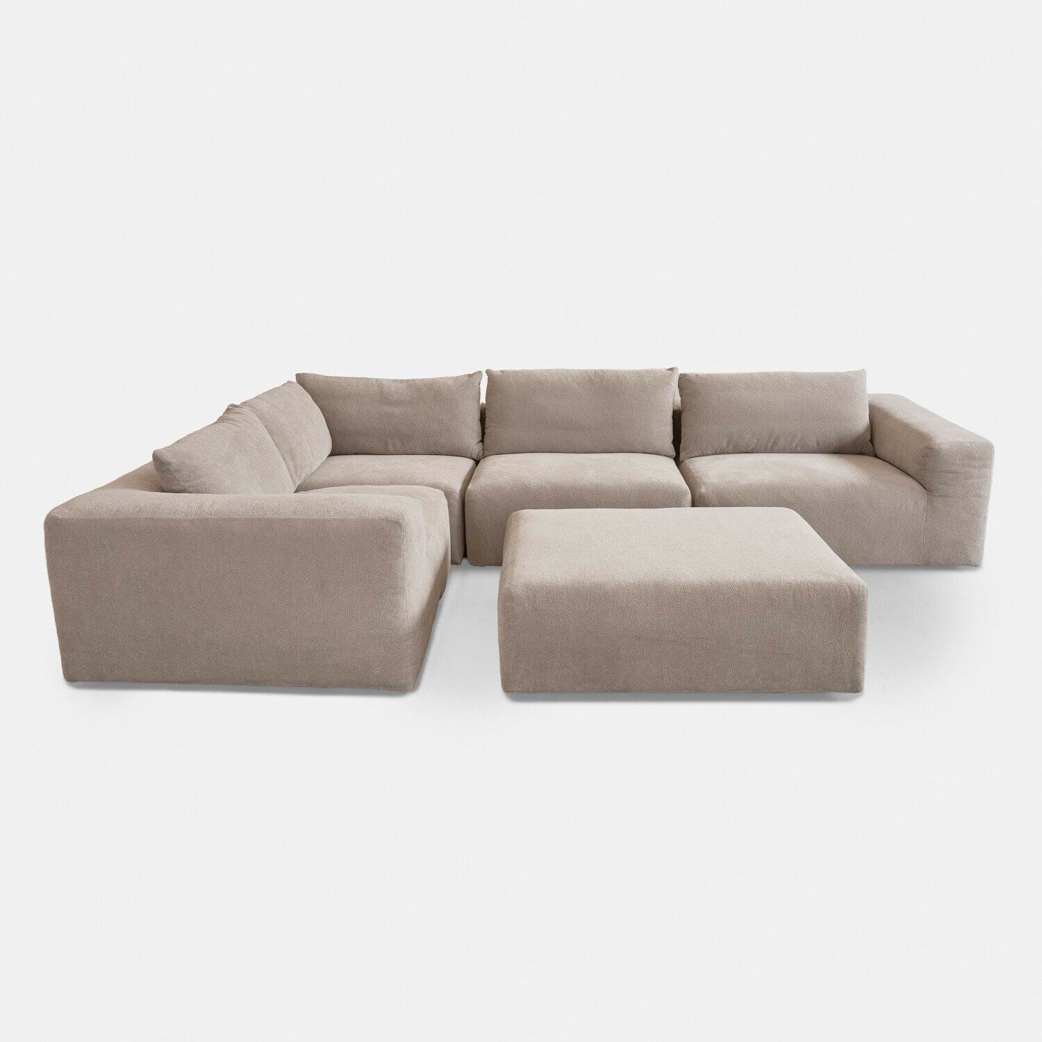 Mirabeau Sofa Modulsofa mit Hocker Northcombe grau