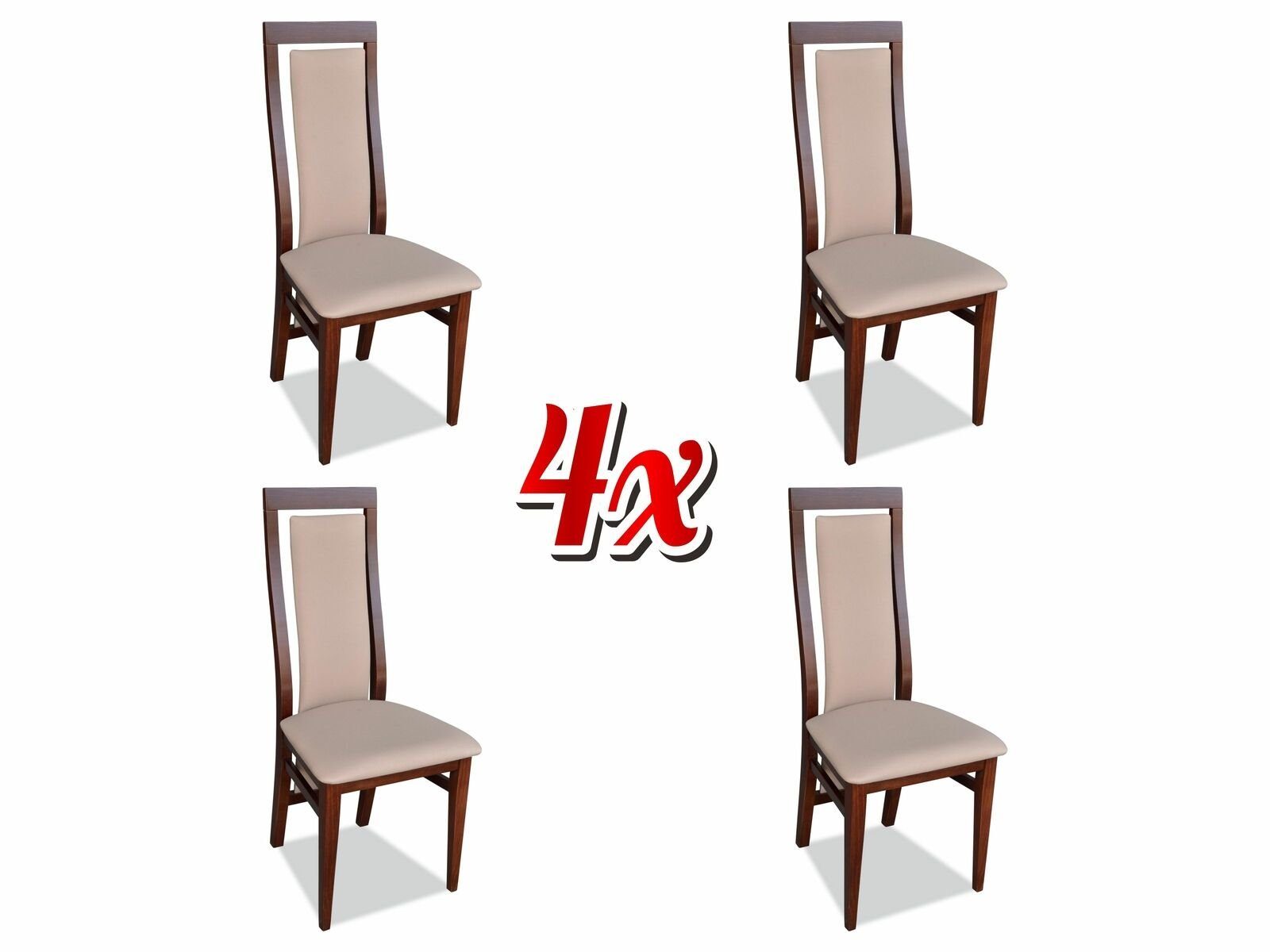 4x Polster Stühle Gastro Stuhl Design Sessel Stoff Neu Esszimmer Stuhl, JVmoebel Holz Textil Set