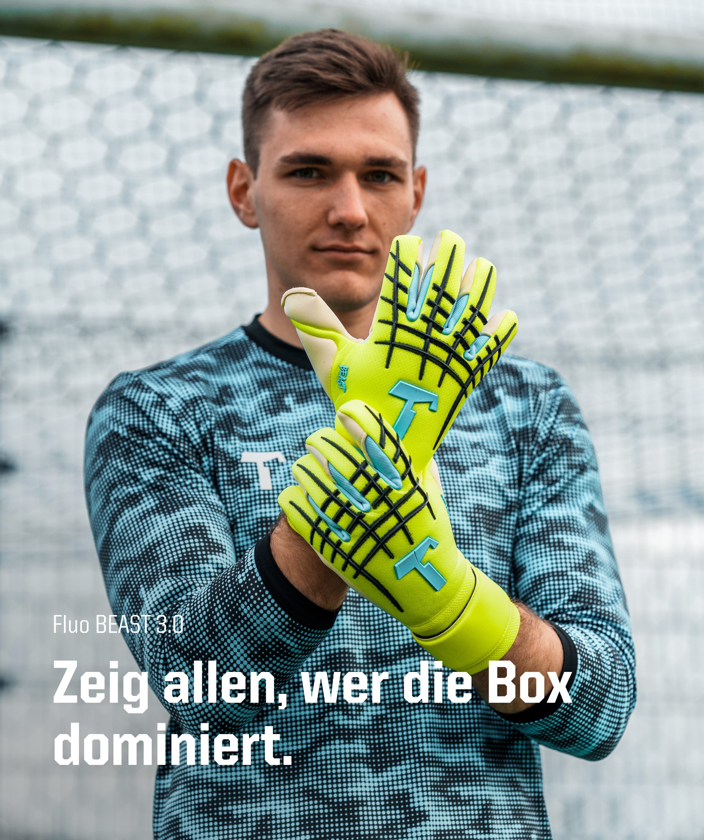 T1TAN Torwarthandschuhe T1TAN Torwarthandschuhe Erwachsene, Fluo BEAST, Größe 6-11